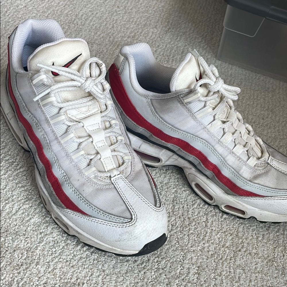 Nike White and Red Sneakers with Retro Vibe